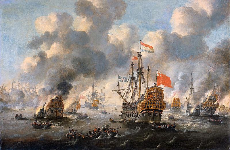 Esaias Van de Velde The burning of the English fleet off Chatham Norge oil painting art